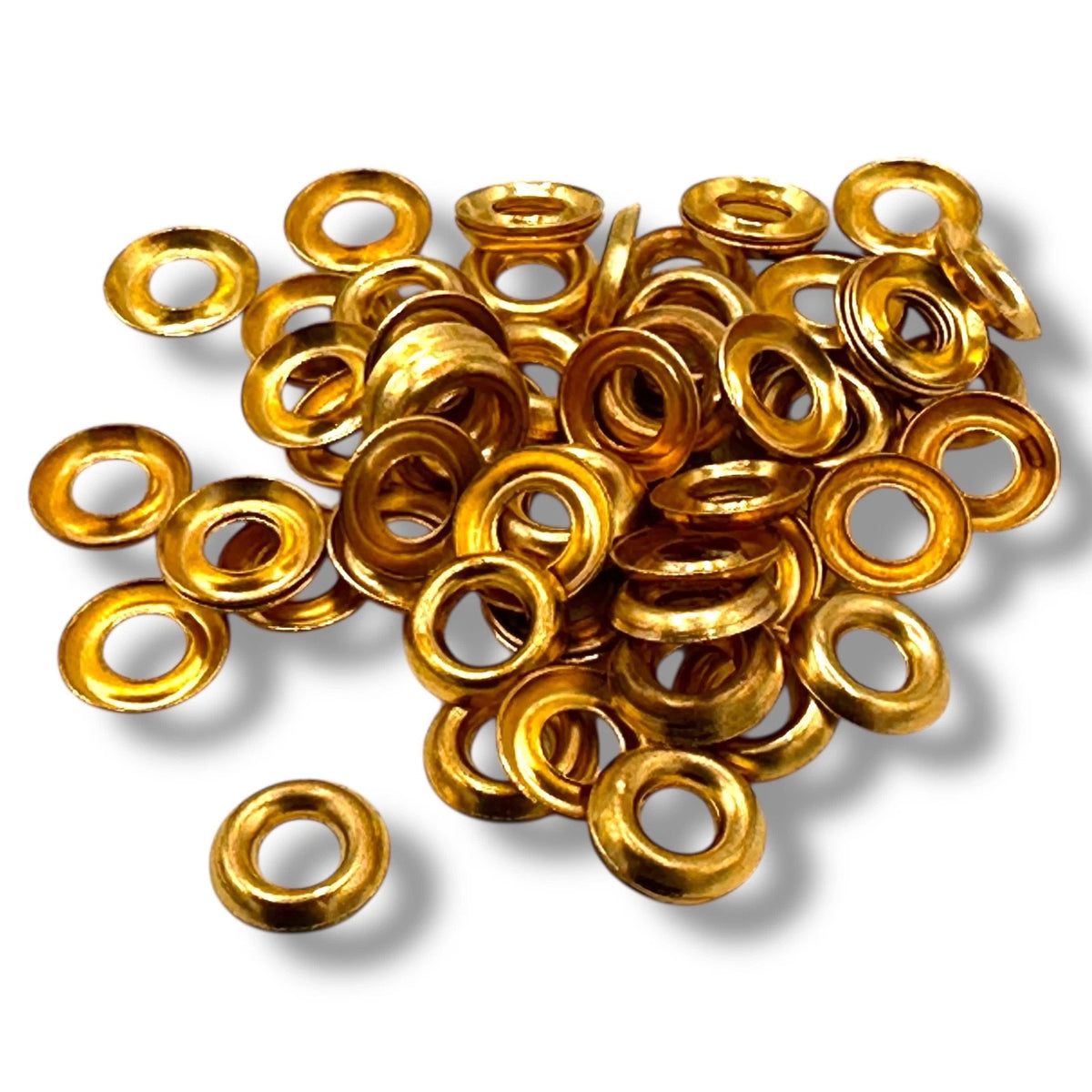 Brass Surface Screw Cups 4 - 5 screws finishing washer plated self colour × 50 – product image 1