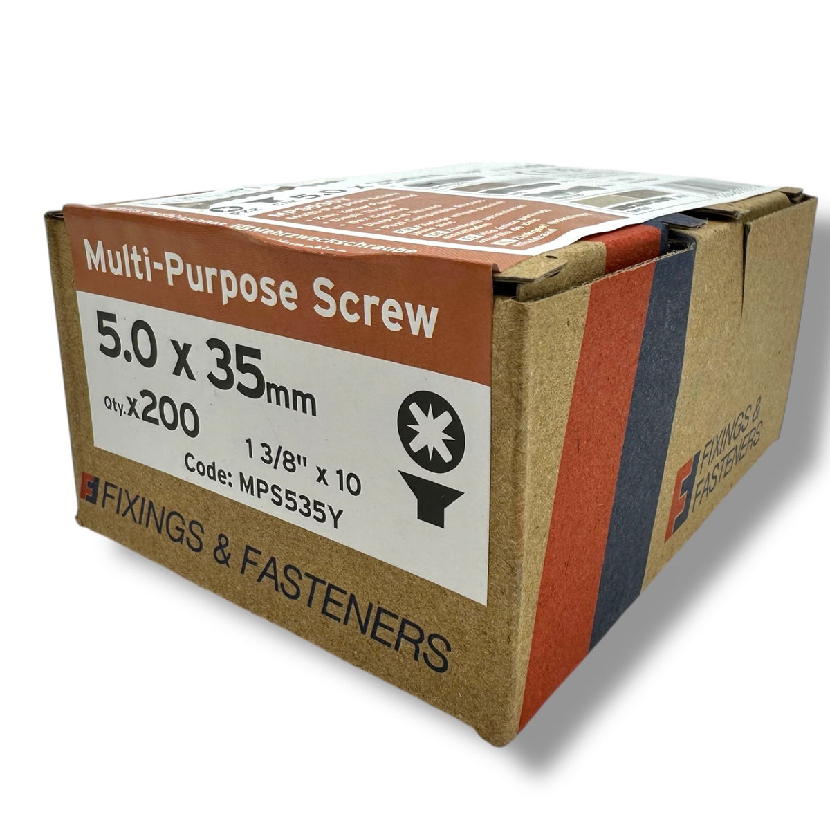 ForgeFix Yellow Zinc Pozi Wood Screws – 5.0 × 35mm – size and packaging