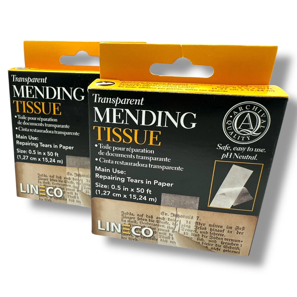 Mending Tissue Tape Lineco Transparent TWIN PACK (15m × 13mm) Paper Repairs – product image 1