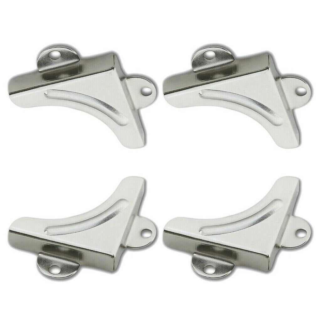 Mirror Corner Glass Brackets 4 × 32mm Mounting Nickel Board up to 6mm Thick – product image 2