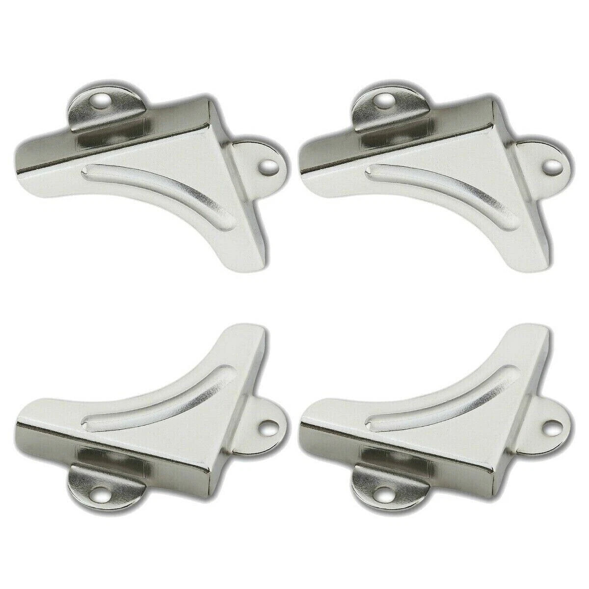 Mirror Corner Glass Brackets 4 × 32mm Mounting Nickel Board up to 6mm Thick – product image 2