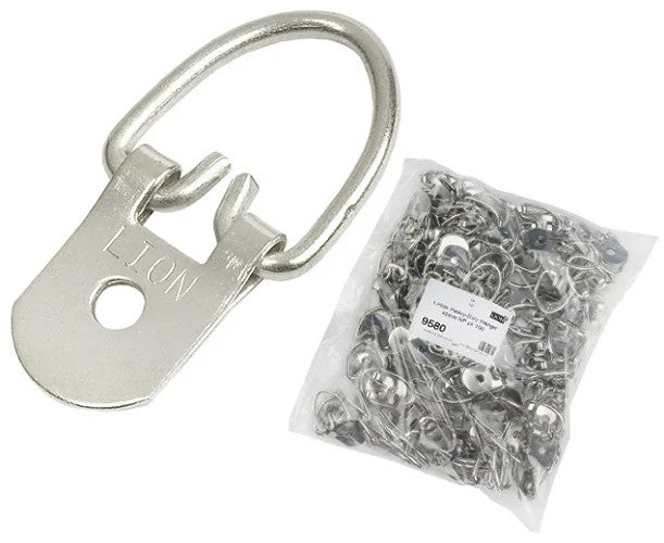 Nickel Heavy-Duty D-Ring Picture Frame Hangers – 46mm, Pack of 100