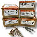 ForgeFix 5.0mm Yellow Zinc Wood Screw Assortment – 1,000 Pieces – assorted screw boxes