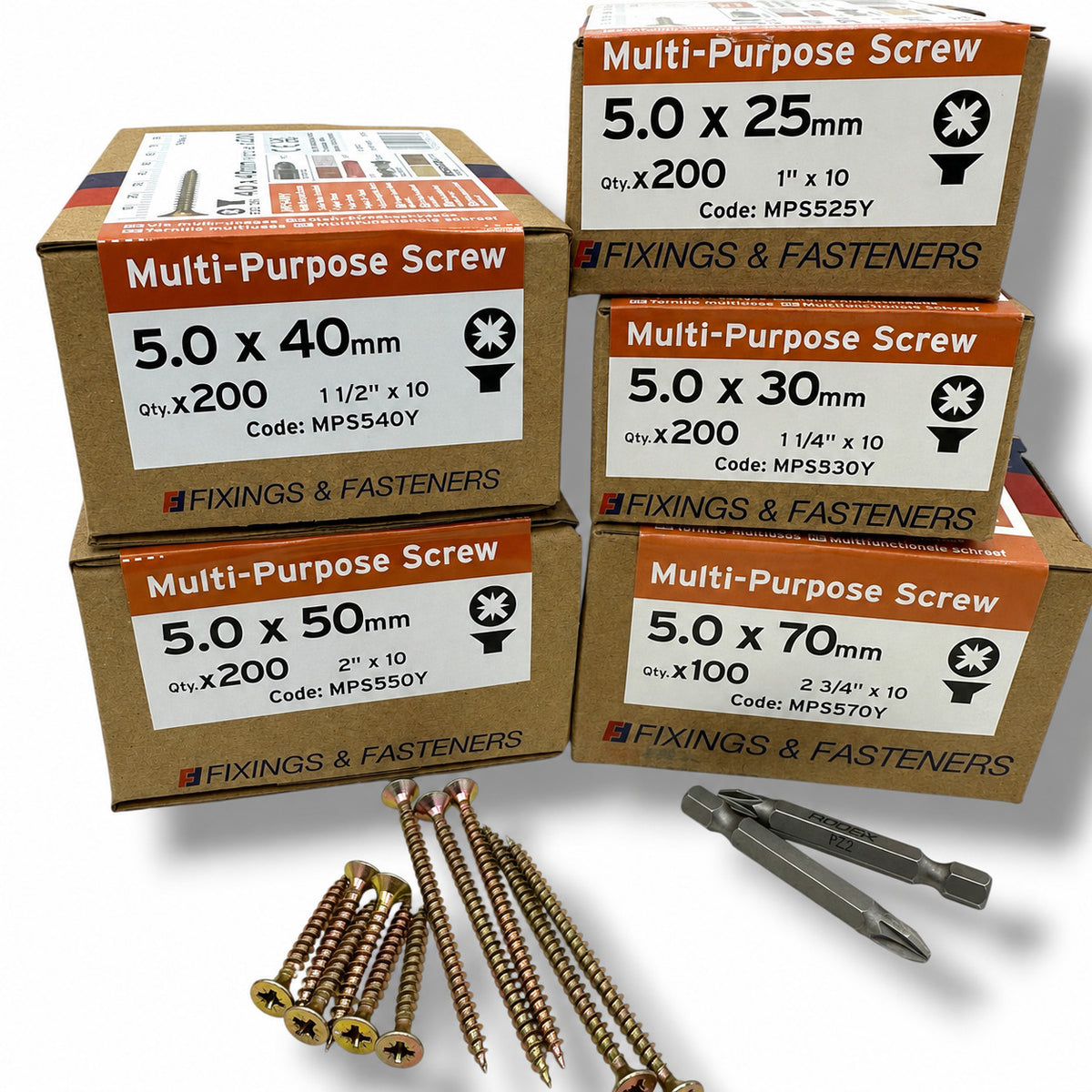 ForgeFix 5.0mm Yellow Zinc Wood Screw Assortment – 1,000 Pieces – assorted screw boxes