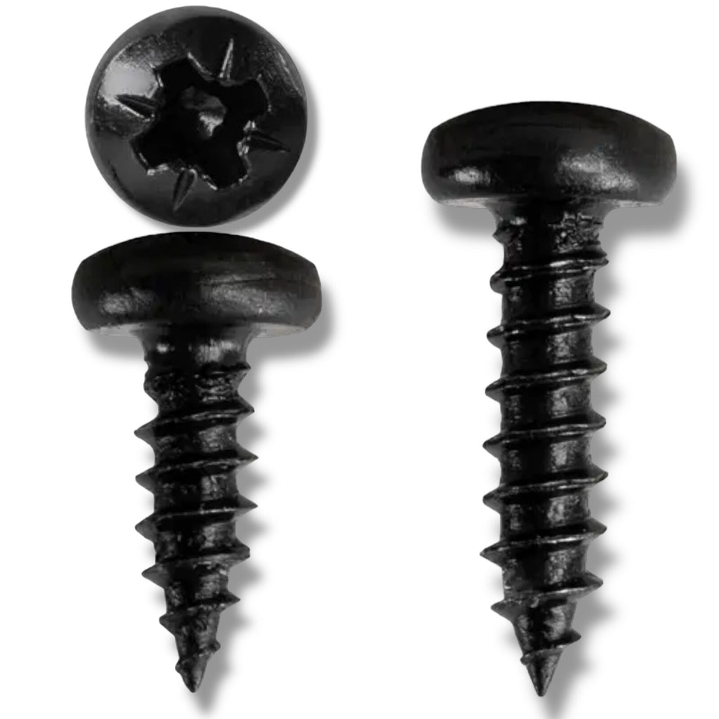 Black Pan-Head Pozi Wood Screws – No.6 / 3.5mm