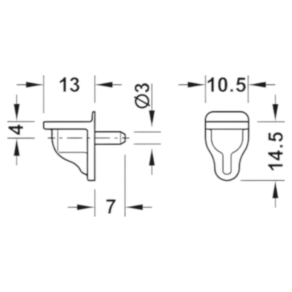 Shelf Supports Cupboard Pin 3mm Pegs Studs IKEA Bookcase Kitchen Kitchen Bedroom – product image 3
