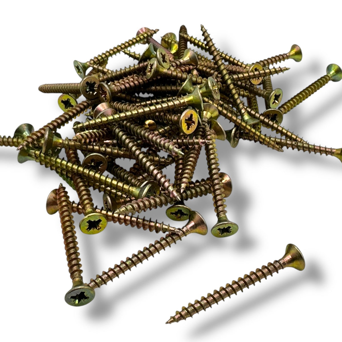 ForgeFix Yellow Zinc Pozi Wood Screws – 4.0mm, Multiple Lengths – range overview