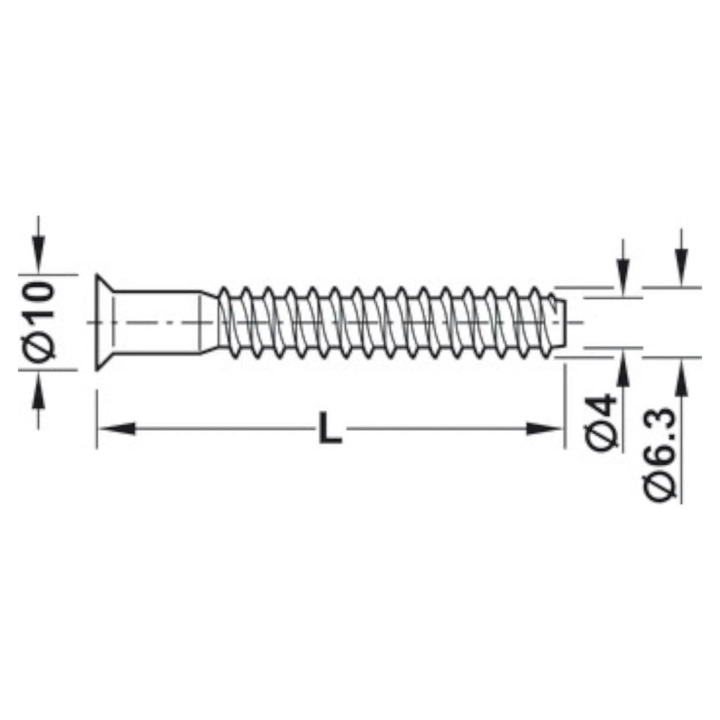 Black Confirmat Screws M5 × 70mm Speakers Furniture Wood MDF Chipboard Häfele – product image 7