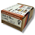 ForgeFix Yellow Zinc Pozi Wood Screws – 3.0 × 15mm – size and packaging