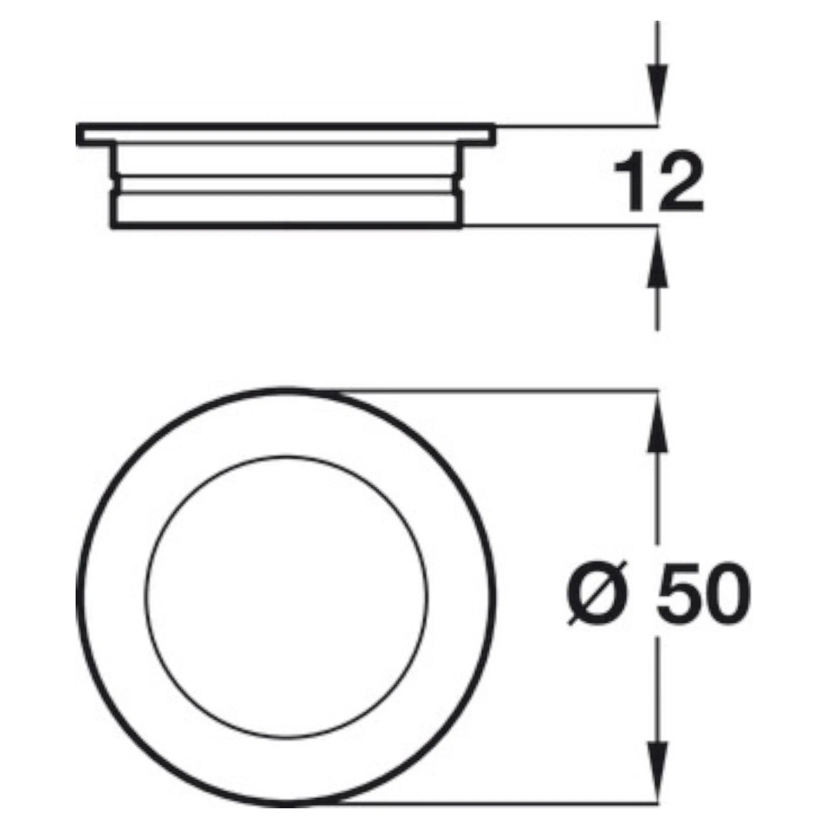 Recessed Flush Sliding Door Handle Inset Round Handle Zinc Alloy Ø 50mm Indre – product image 5