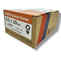ForgeFix Yellow Zinc Pozi Wood Screws – 5.0 × 30mm – size and packaging