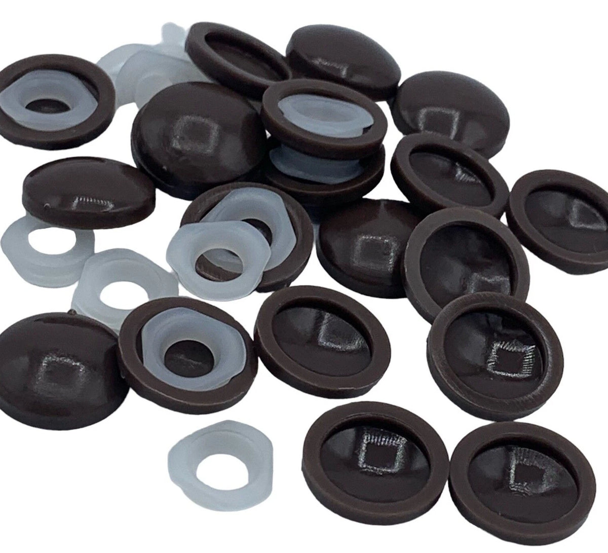 Screw Cover Cap Plastic Brown 2 Piece Dome Washer Decorative Furniture Bathroom – product image 1