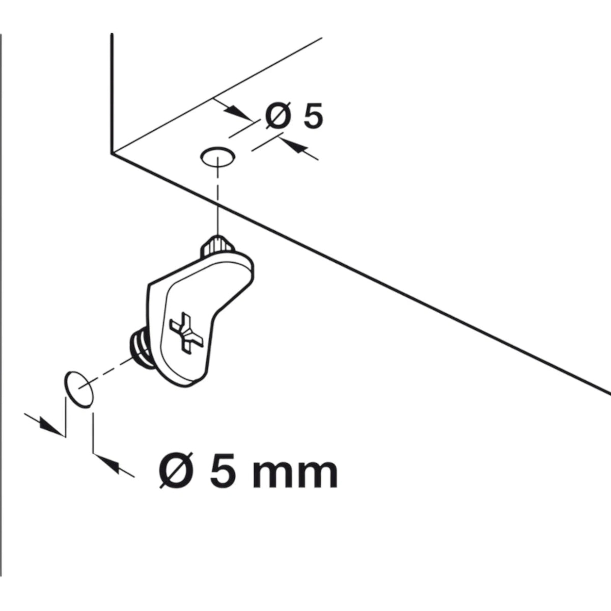 Shelf support, plug in, with thread, for Ø 5mm holes Kitchen kea Wood Bedroom – product image 4