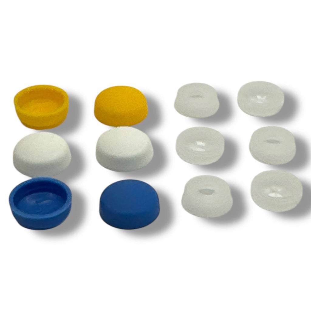 Number Plate Fixings Screw 6pcs Cover Cap Kit Blue White Yellow Caps & Bases – product image 1