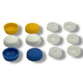 Number Plate Fixings Screw 6pcs Cover Cap Kit Blue White Yellow Caps & Bases – product image 1
