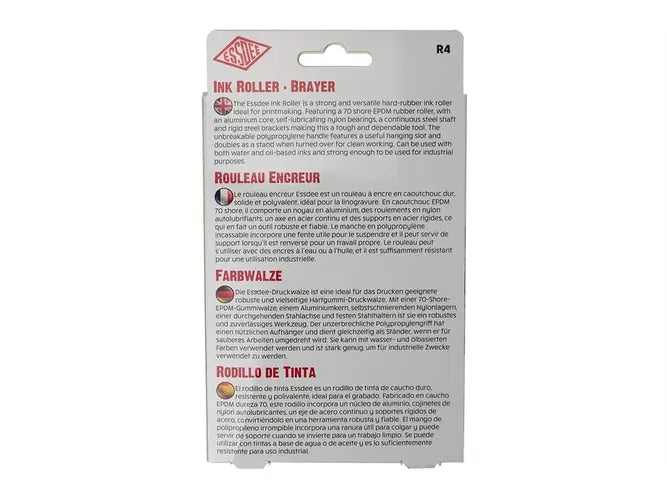 Rubber Brayer Roller 100mm Block Printing Lino Roller - Hard Rubber ESSDEE Roll – product image 4