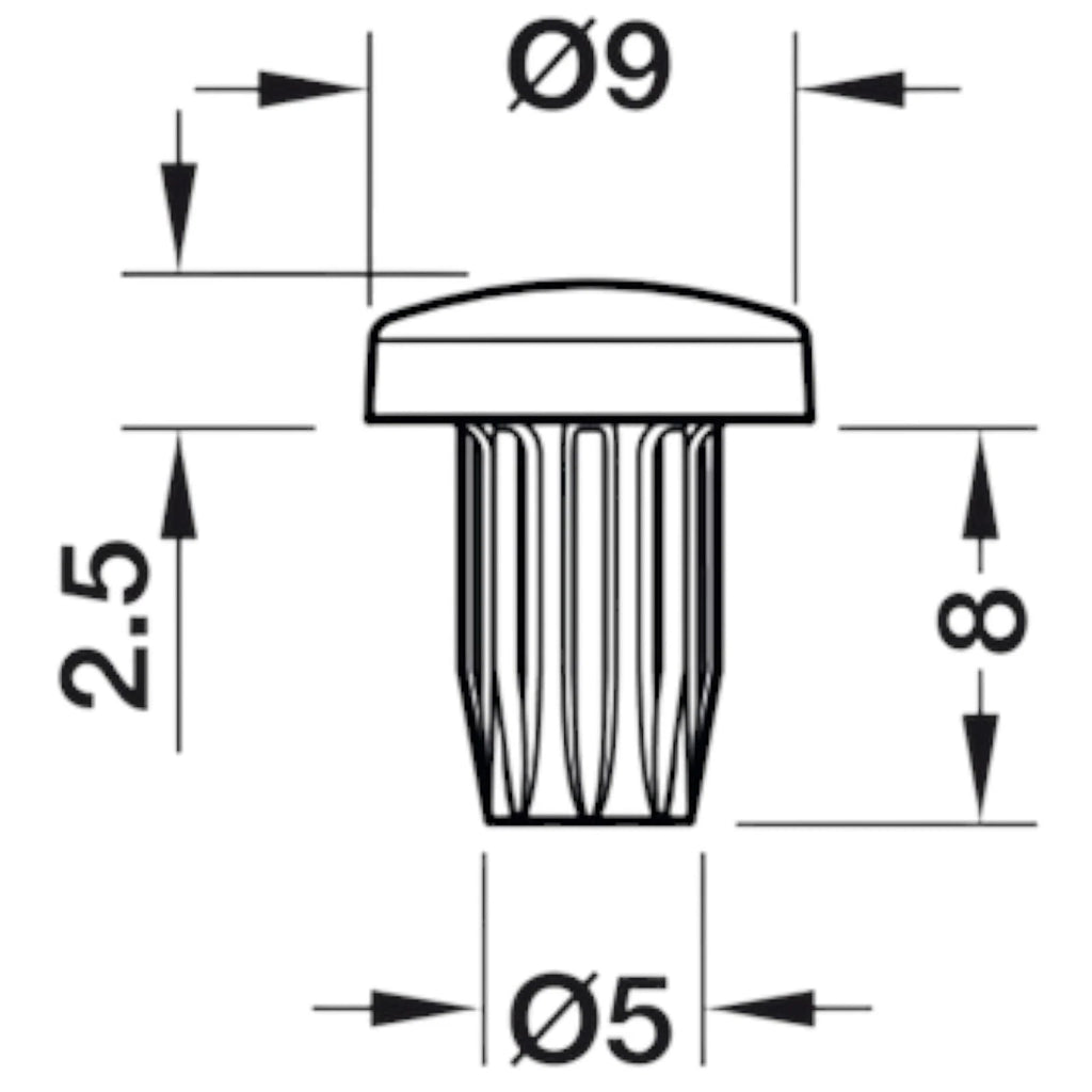 5mm Push Fit Door Buffer Matt Brown Cabinet Cupboard Wardrobe Door Bumper Häfele – product image 6