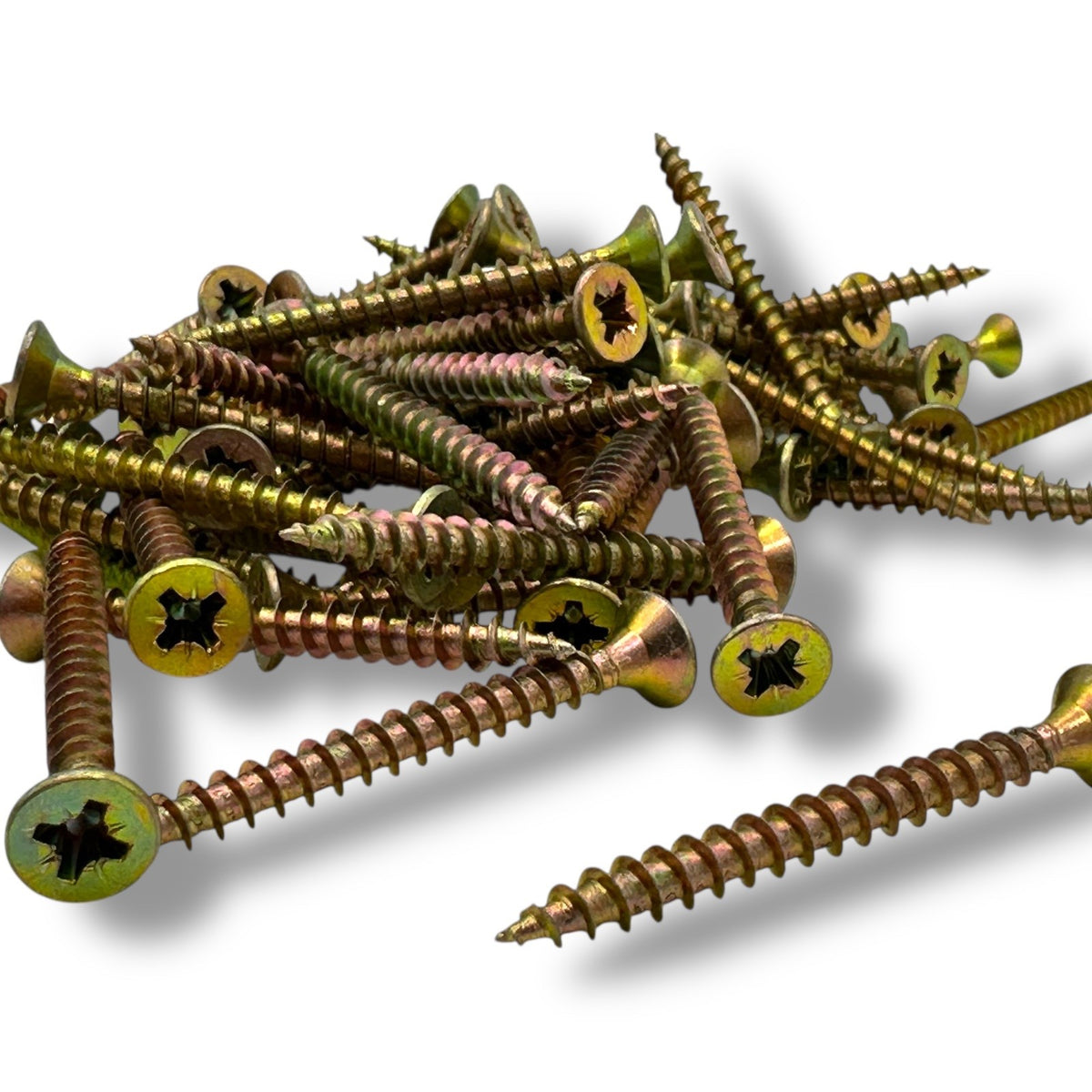 ForgeFix Yellow Zinc Pozi Wood Screws – 4.0mm, Multiple Lengths – screw profile