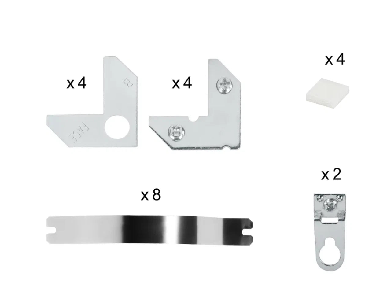 Aluminium Picture Frame Hardware Kit Corner Plates Bow Springs Keyhole Hangers – product image 3