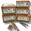 ForgeFix 4.0mm Yellow Zinc Wood Screw Assortment – 1,000 Pieces – assorted screw boxes