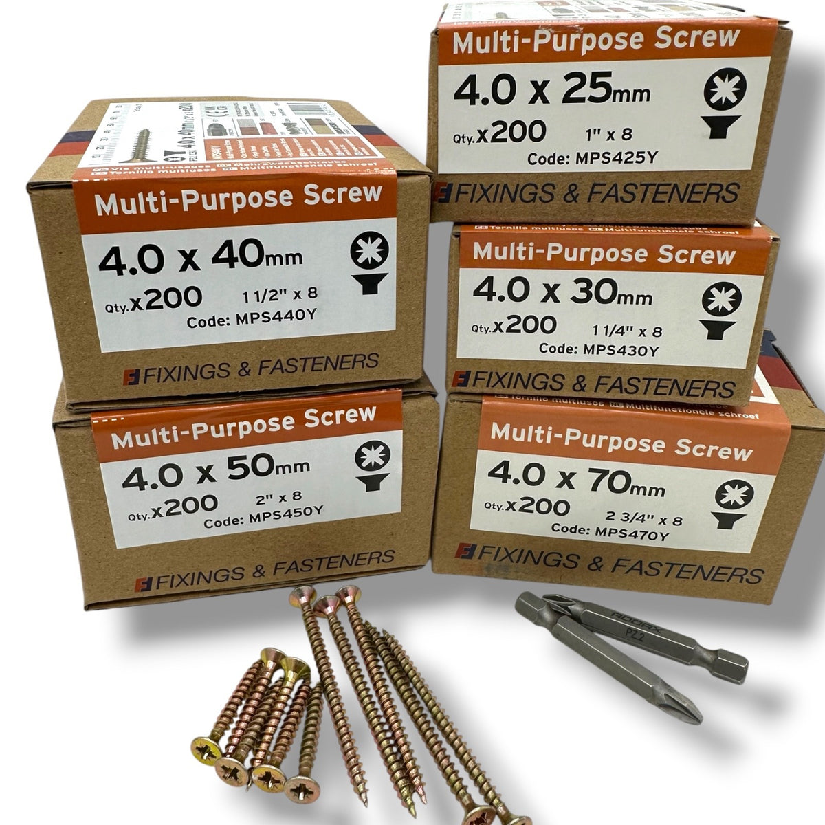 ForgeFix 4.0mm Yellow Zinc Wood Screw Assortment – 1,000 Pieces – assorted screw boxes