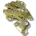 Brass-Plated Inverted Keyhole Mirror Plates – 38mm, Pack of 10