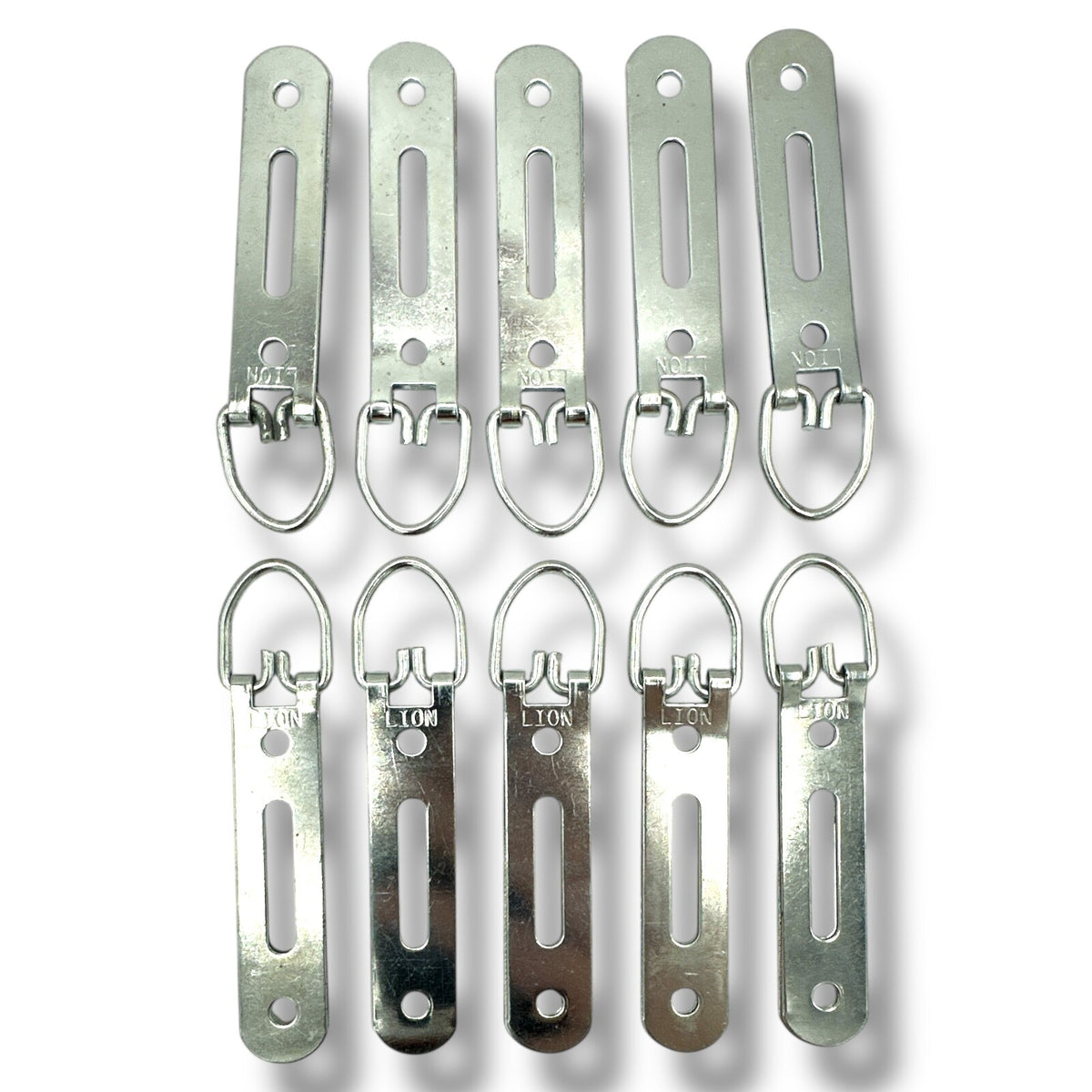 Nickel Slotted Heavy-Duty D-Ring Picture Frame Hangers – 93mm, Pack of 10