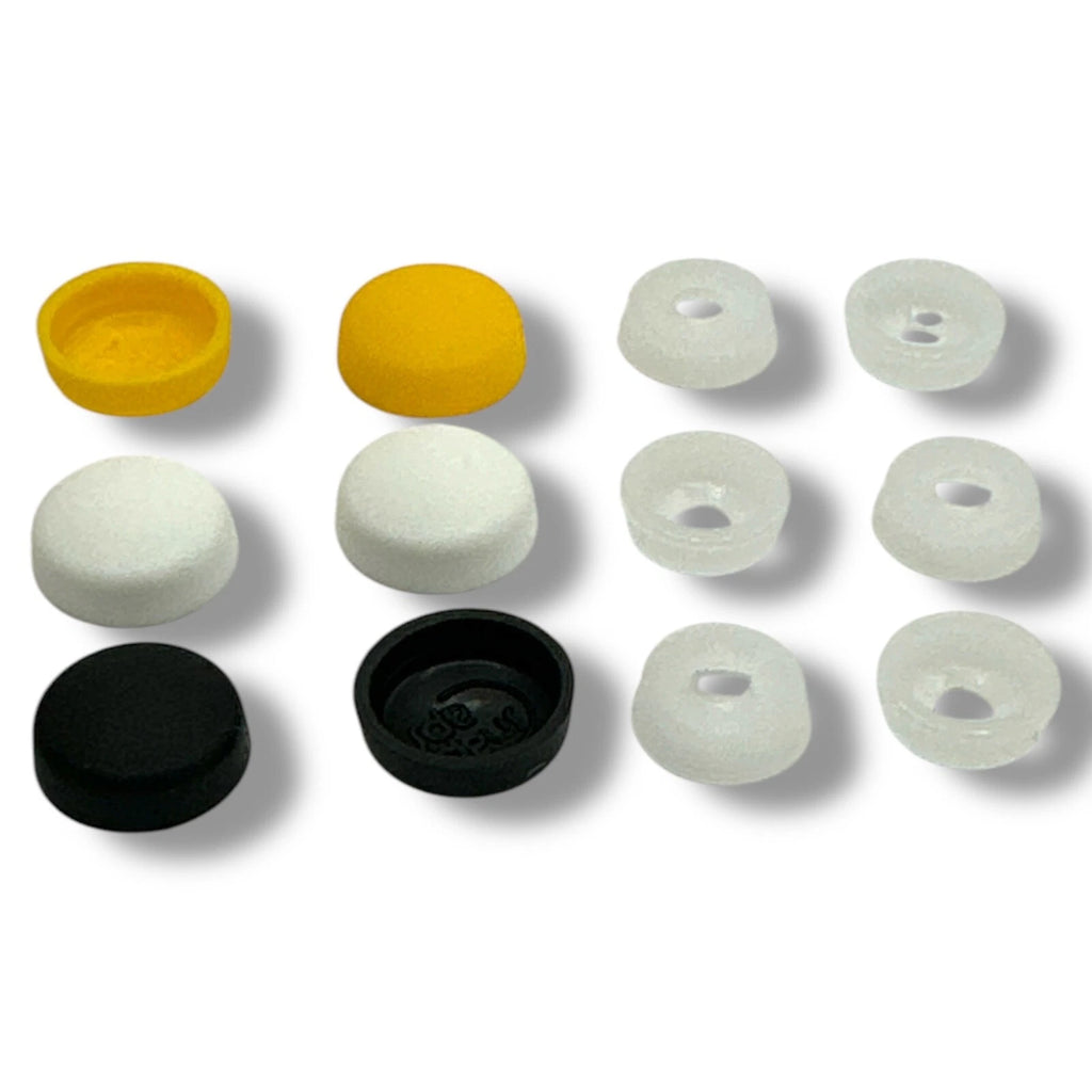 6pcs Number Plate Fixings Screw Cover Cap Kit Black White Yellow Caps & Bases – product image 1