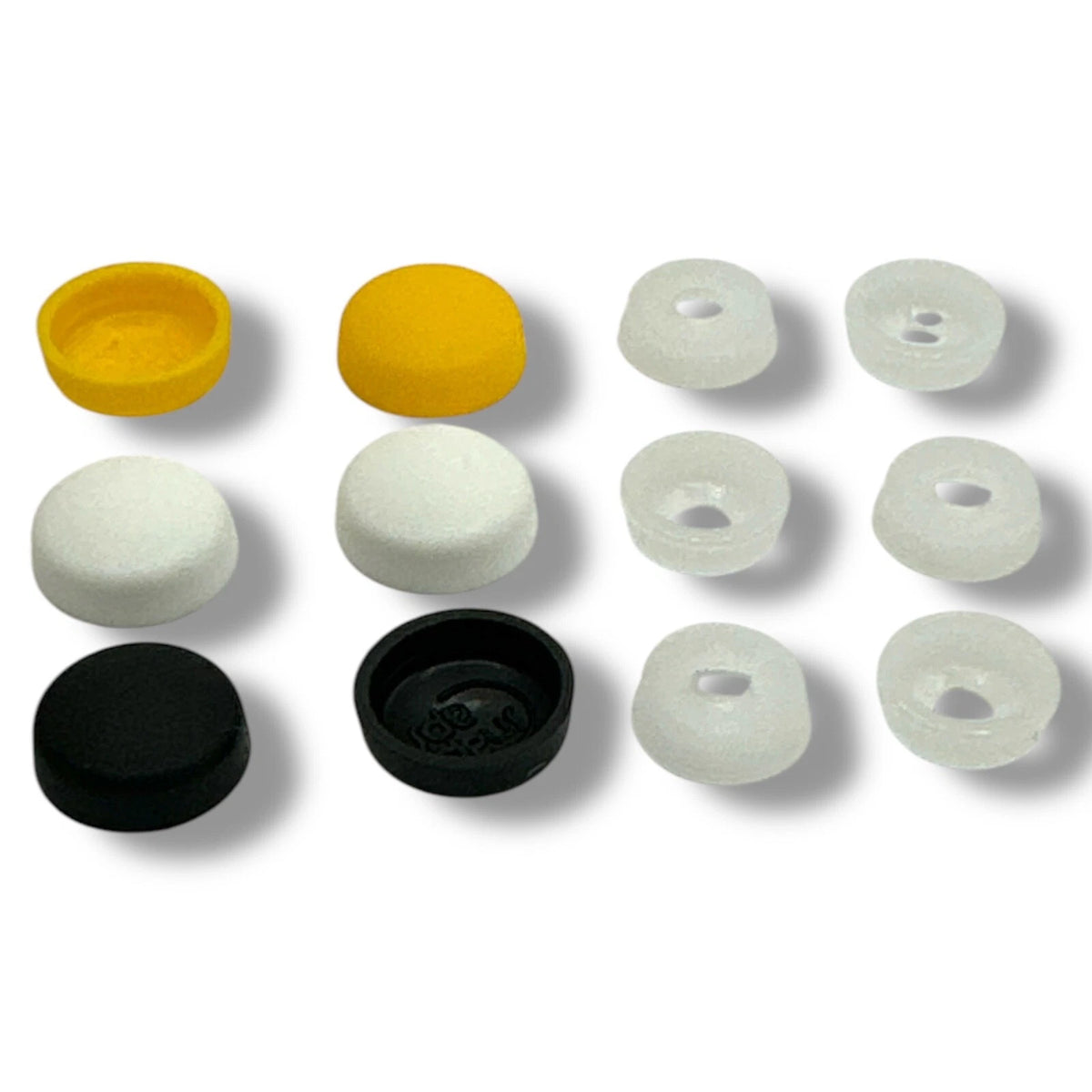 6pcs Number Plate Fixings Screw Cover Cap Kit Black White Yellow Caps & Bases – product image 1