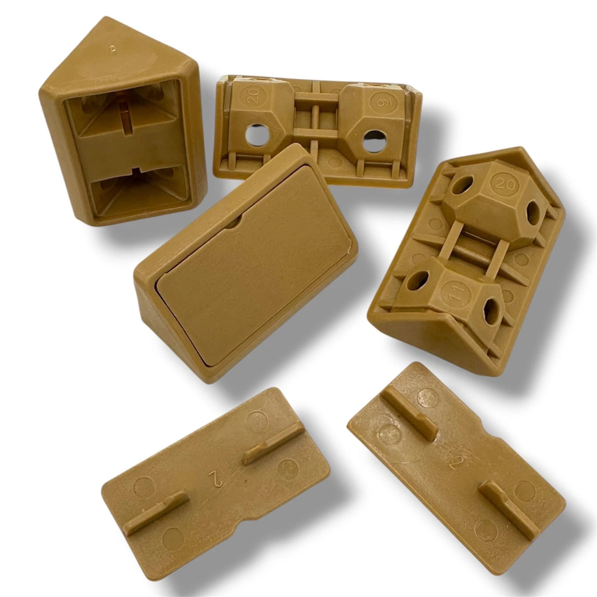 Campervan Corner Connector Blocks with Caps – Beige, 44 × 20mm - image 2