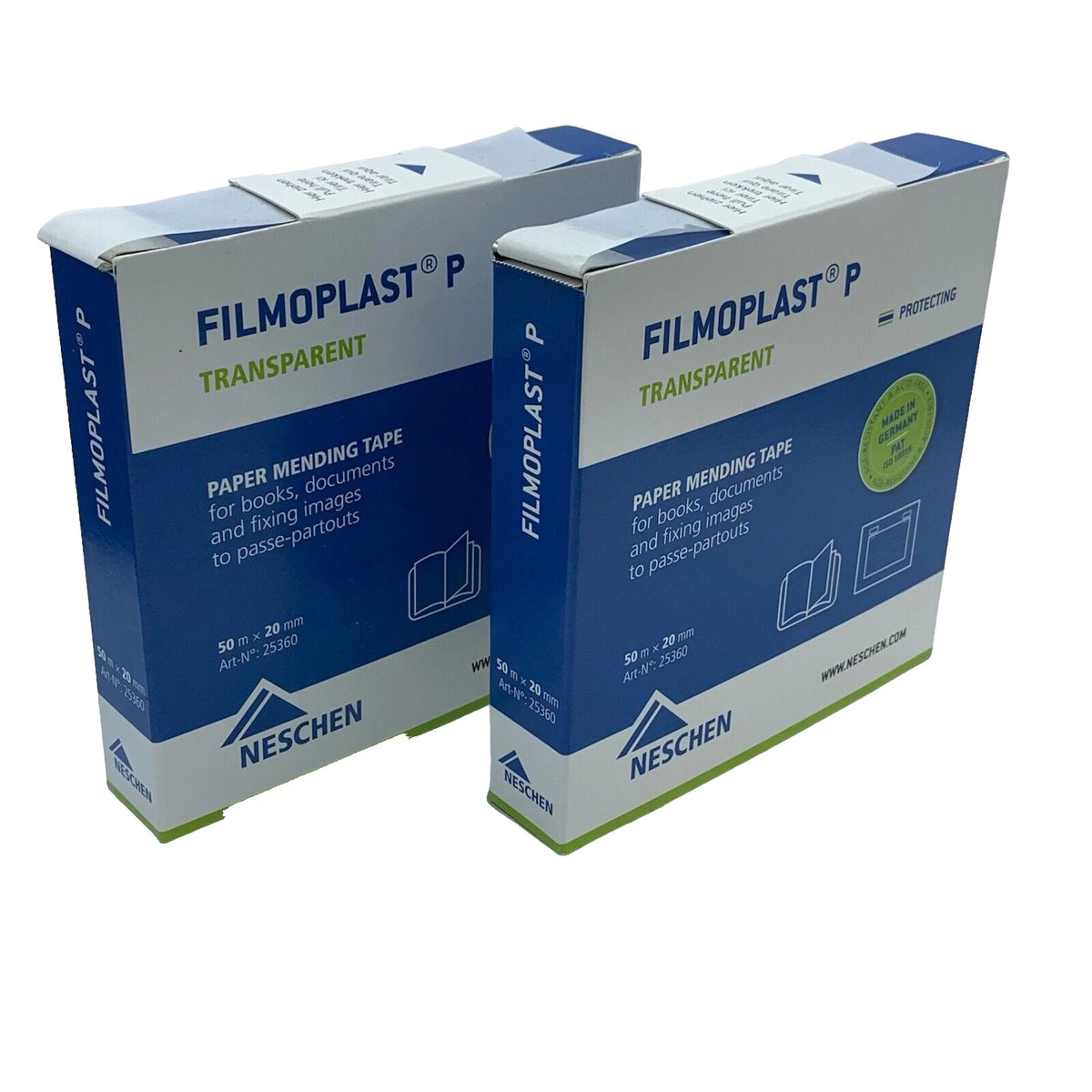 Filmoplast P Tape Self Adhesive 20gsm Paper 20mm × 50m roll Twin Pack – product image 1