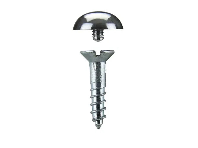 Mirror Screws And Dome Head No.8 × 25mm (4.2mm) × 4 Frames Mirrors Chrome – product image 3