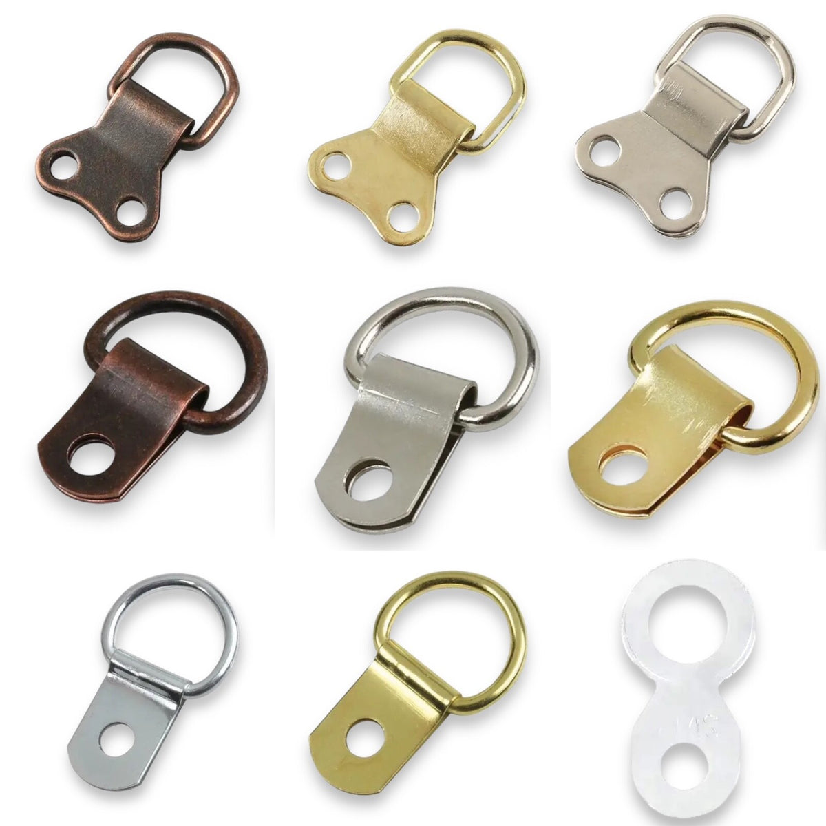 D-Ring Picture Frame Hangers – Multiple Styles, No Screws