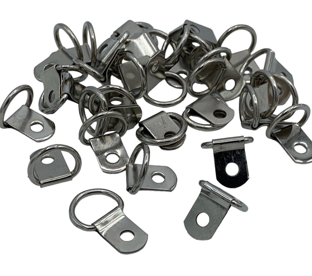 Nickel D-Ring Picture Frame Hangers – 28 × 17mm