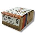 ForgeFix Yellow Zinc Pozi Wood Screws – 3.5 × 35mm – size and packaging