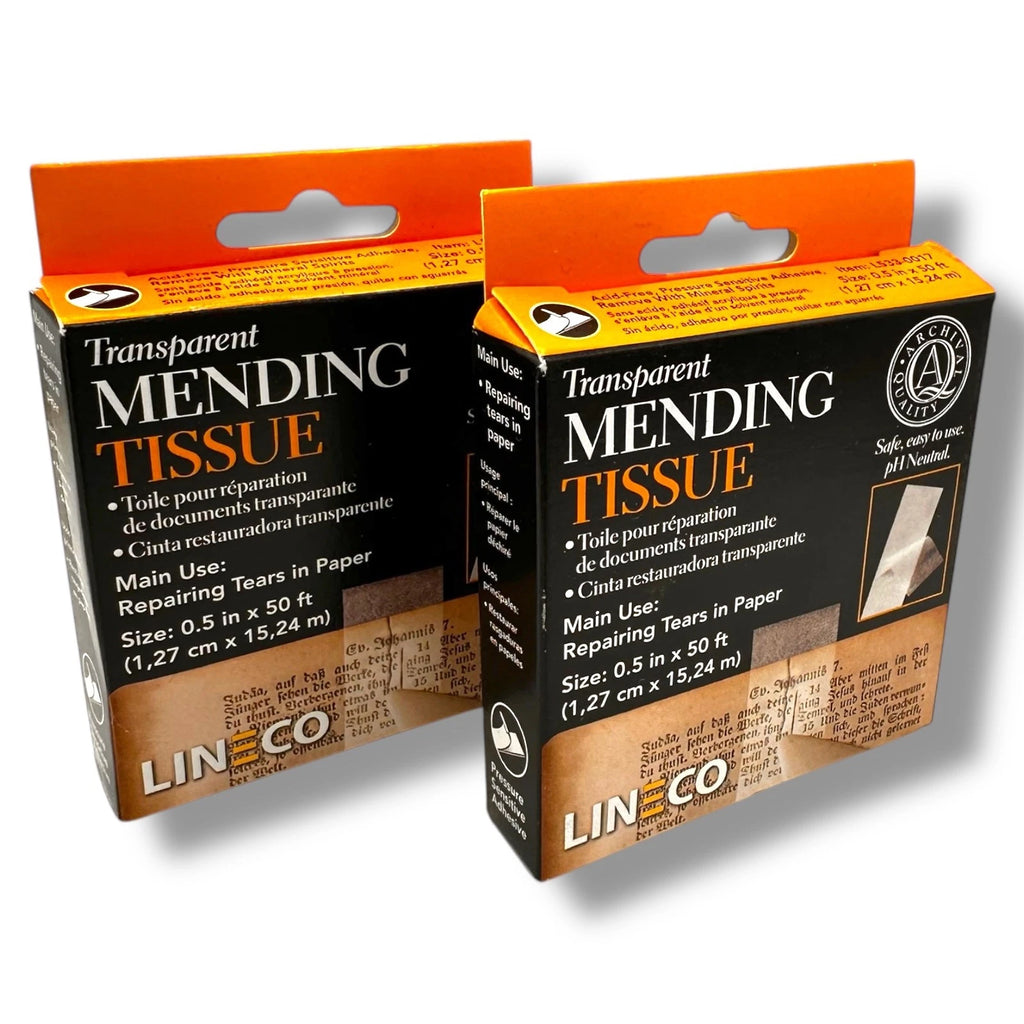 Transparent Mending Tissue Tape Lineco 1/2"x 600" TWIN PACK Paper Repairs – product image 1