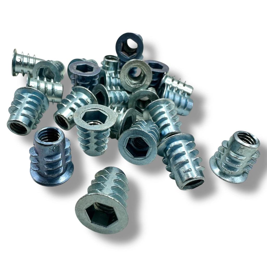 Screw-In Sleeve M6 × 13mm Internal Thread for Ø 7.5mm Hole pack of 10 Nut Set – product image 1
