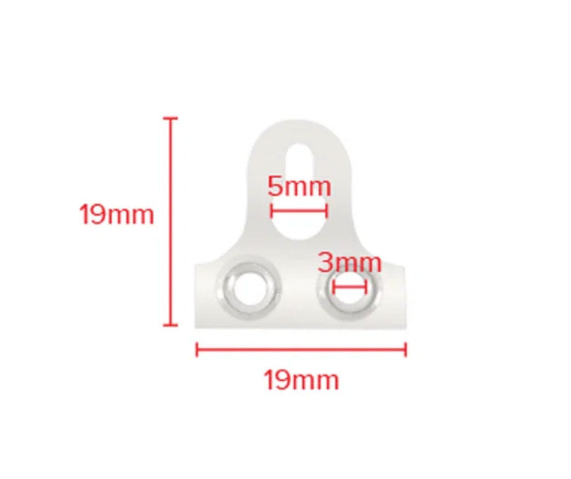 Nickel-Plated Slotted Mirror Plates – 19–50mm – dimensions and measurements