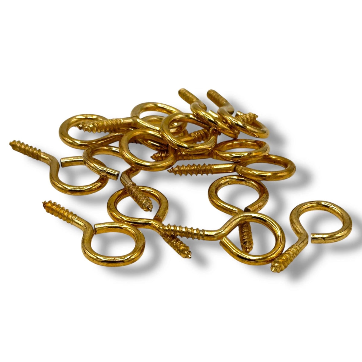 Screw Eyes Hooks Brass Plated 12 × 00 Picture Framing Frame Hanging Crafts – product image 1