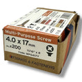 ForgeFix Yellow Zinc Pozi Wood Screws – 4.0 × 17mm – size and packaging