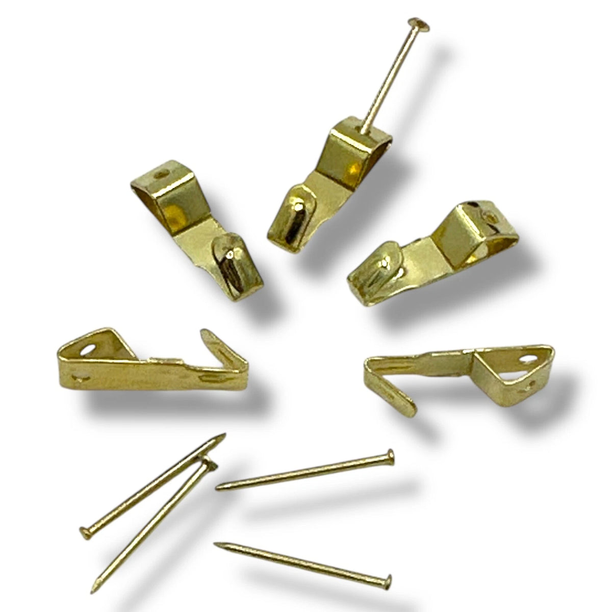 Picture Hooks No.0 100 × Single Brass Plated 26mm And Hard Pins Framing Hanging – product image 1