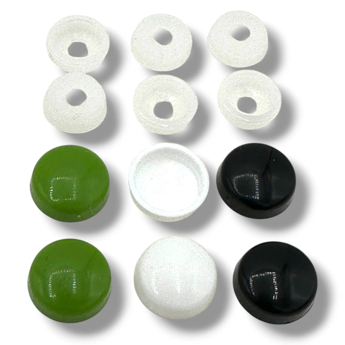 Number Plate Fixings 6pcs Gloss Screw Ev Cover Cap Black White Green Caps 6/8g – product image 1