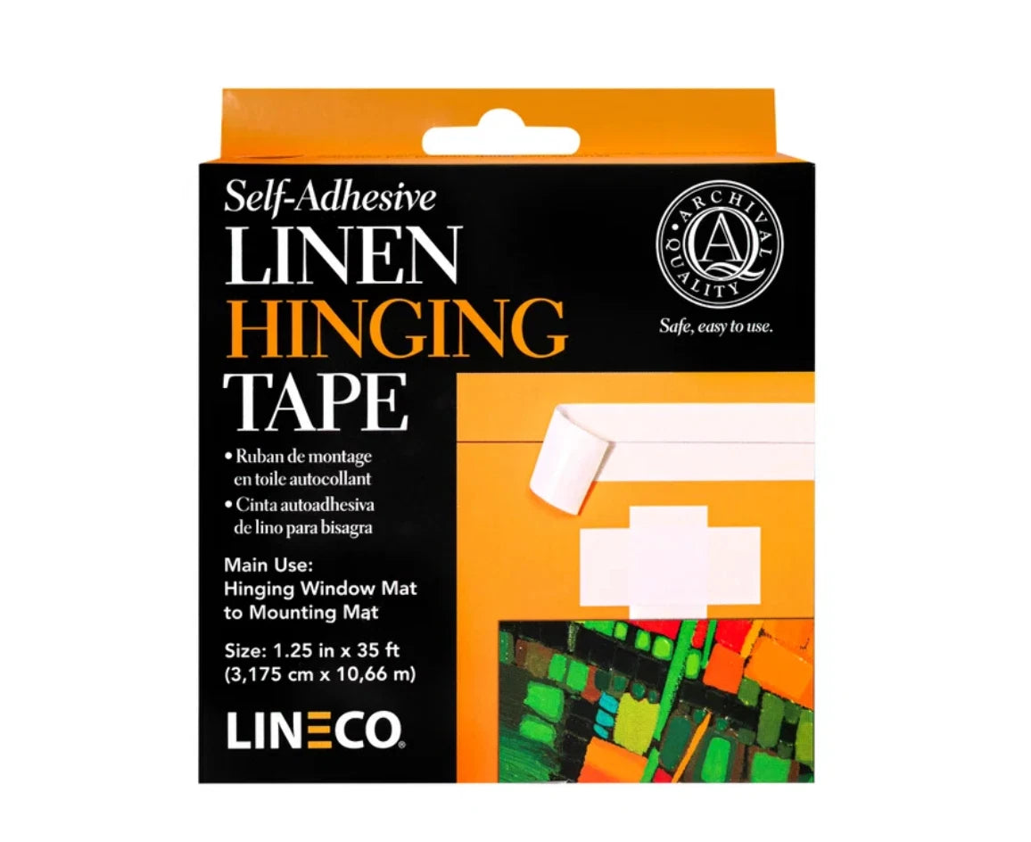 Lineco Self Adhesive Cloth Tape 32mm × 10m Archival pH Neutral White Hinging – product image 2