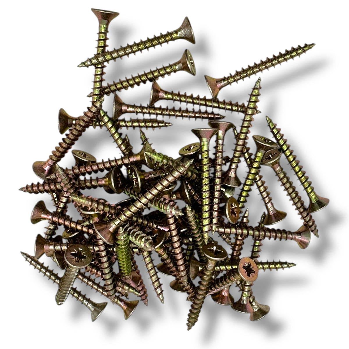 ForgeFix Yellow Zinc Pozi Wood Screws – 5.0mm, Multiple Lengths – yellow zinc screws