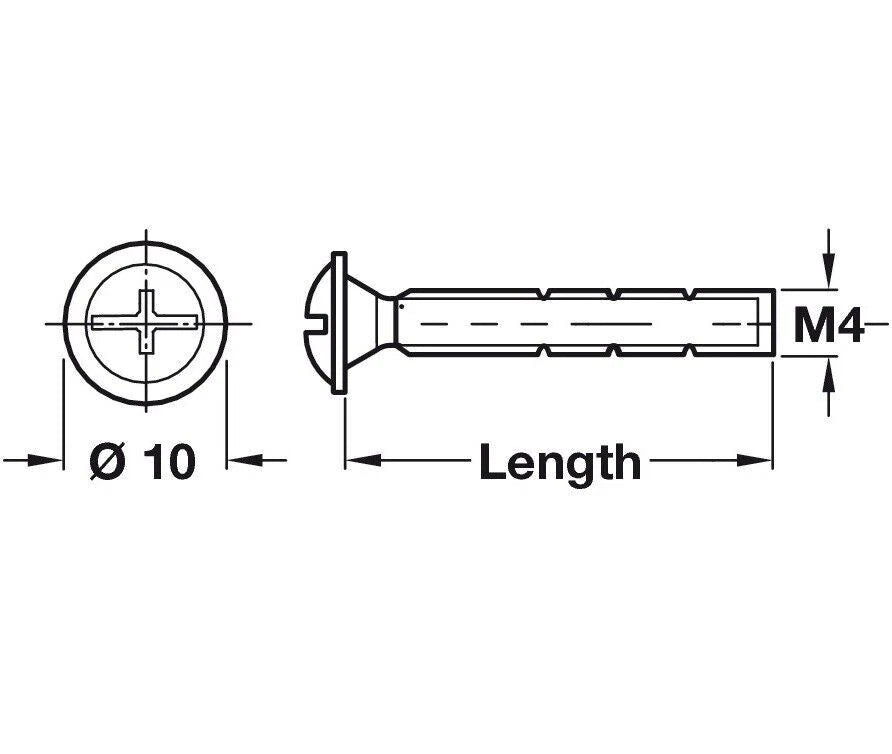Cabinet Screws M4 Snap Off Threaded 20-45mm for Kitchen Bedroom Doors Handles – product image 2