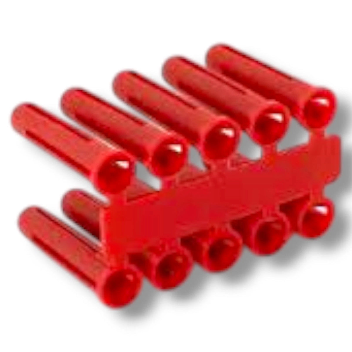 Red Wall Plugs 5.5mm Drill Plastic Expansion Raw Plugs No 6 8 Screws Masonry – product image 2