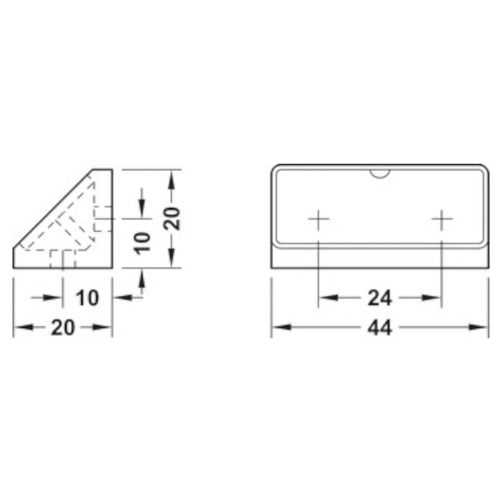 Campervan Corner Connector Blocks with Caps – Light Grey, 44 × 20mm - image 7