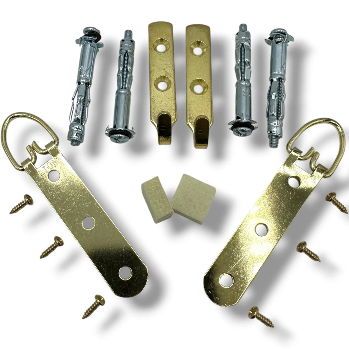 Heavy-Duty Hollow-Wall Picture & Mirror Hanging Kit – Brass Hook – product image 1
