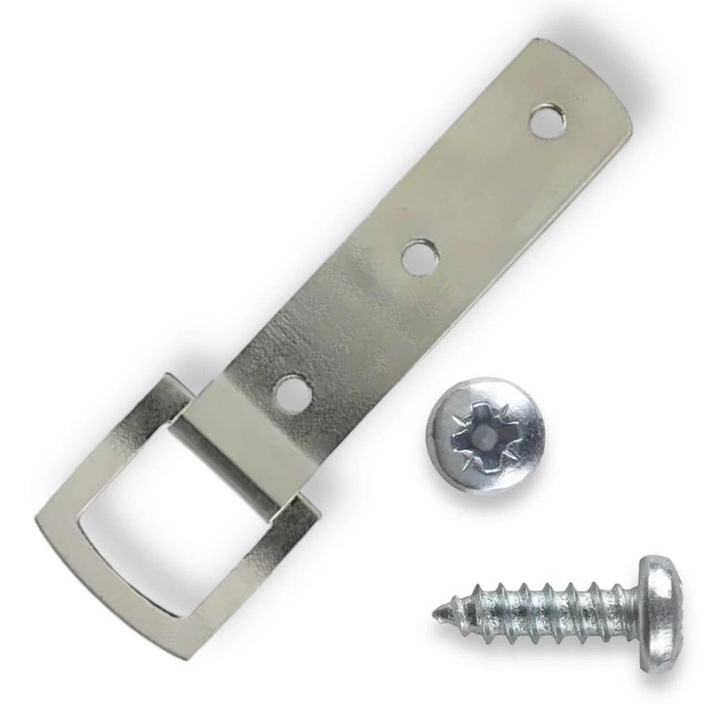 Picture Frame Strap Hook Hanger 2 Pack X Nickel Heavy Duty 3-Hole With Screws – product image 1