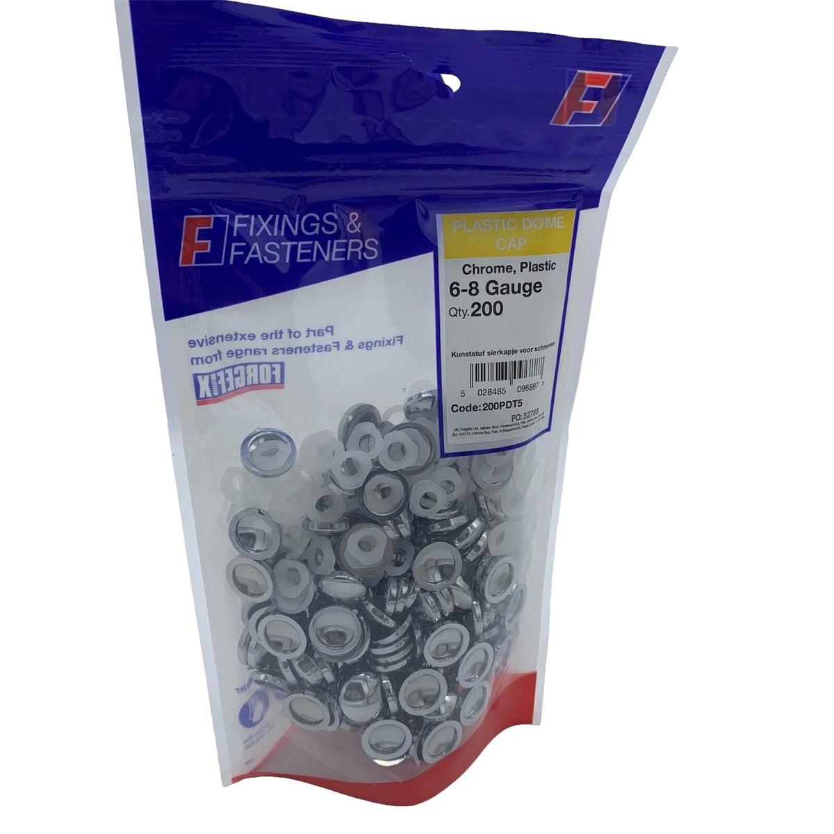 CHROME Screw Cover Cap Plastic 2 Piece Dome Washer Decorative Furniture Bathroom – product image 1